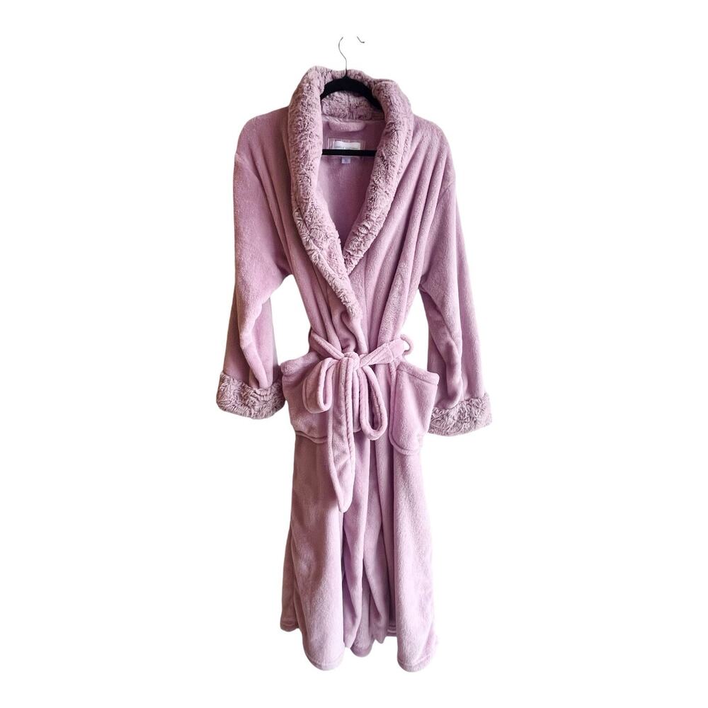 Carole Hochman Lavender Robe Soft Plush Women's Large Purple Pockets New No Tag